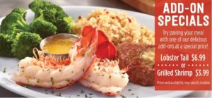 ruby tuesday shrimp, lobster add ons