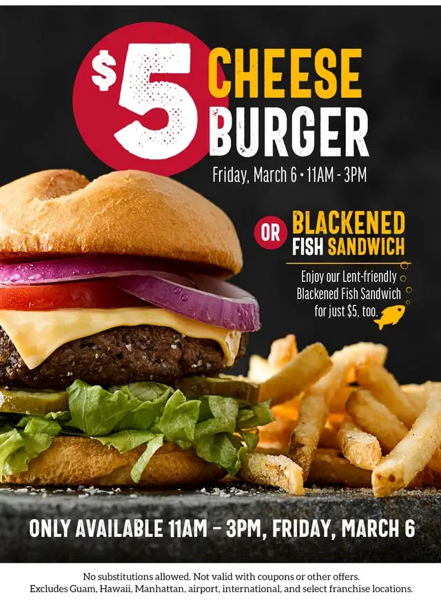 Ruby Tuesday $5 Cheeseburger | Ruby Tuesday Coupons